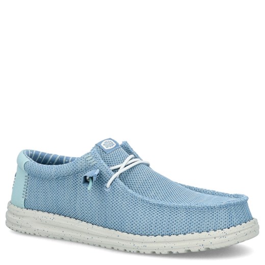 Lekkie mokasyny męskie - HEY DUDE WALLY STRETCH SOX NIEBIESKIE ze sklepu Tymoteo.pl - sklep obuwniczy w kategorii Trampki męskie - zdjęcie 183648710