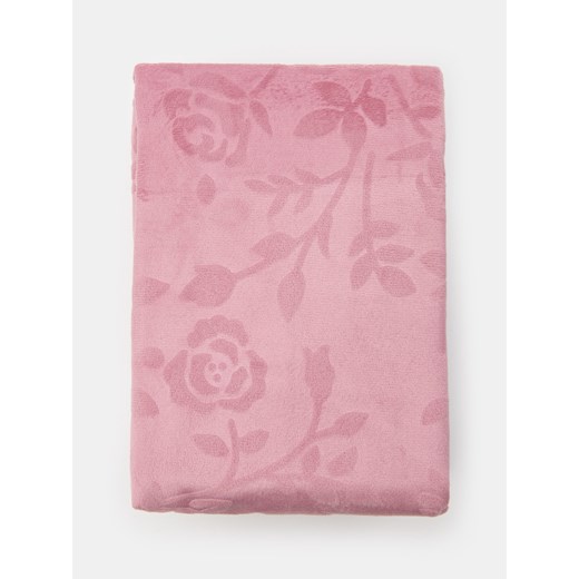 Sinsay - Welurowa zasłona na taśmie w wytłaczane róże - różowy Sinsay One Size Sinsay