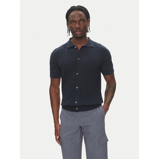 Lindbergh Kardigan 30-804114 Granatowy Slim Fit ze sklepu MODIVO w kategorii Swetry męskie - zdjęcie 183652310