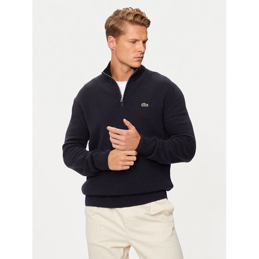 Lacoste Sweter AH3052 Granatowy Regular Fit ze sklepu MODIVO w kategorii Swetry męskie - zdjęcie 183652392