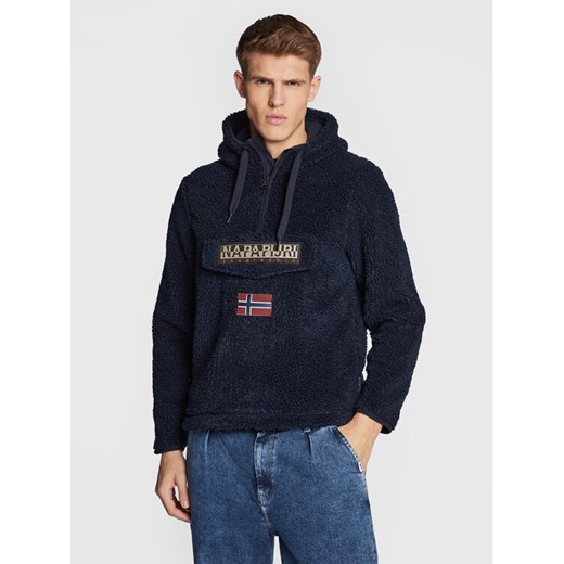 Napapijri Polar Burgee NP0A4GJ3 Granatowy Regular Fit ze sklepu MODIVO w kategorii Bluzy męskie - zdjęcie 183652470