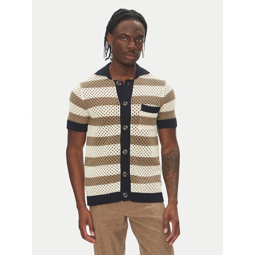 Lindbergh Kardigan 30-804112 Beżowy Relaxed Fit ze sklepu MODIVO w kategorii Swetry męskie - zdjęcie 183652531