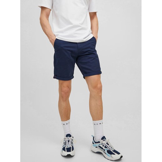 Jack&Jones Szorty materiałowe Bowie 12165604 Granatowy Regular Fit ze sklepu MODIVO w kategorii Spodenki męskie - zdjęcie 183652681