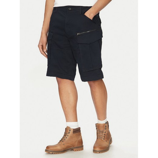 G-Star Raw Szorty materiałowe Rovic Zip D08566-5126 990 Czarny Relaxed Fit ze sklepu MODIVO w kategorii Spodenki męskie - zdjęcie 183652701