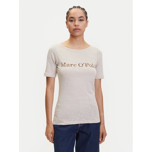 Marc O'Polo T-Shirt 504 2261 51231 Beżowy Regular Fit ze sklepu MODIVO w kategorii Bluzki damskie - zdjęcie 183652742