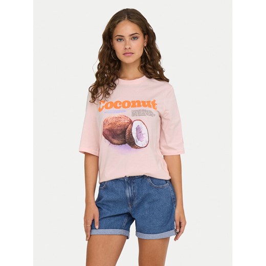 ONLY T-Shirt Phoebe 15351369 Różowy Regular Fit ze sklepu MODIVO w kategorii Bluzki damskie - zdjęcie 183652774