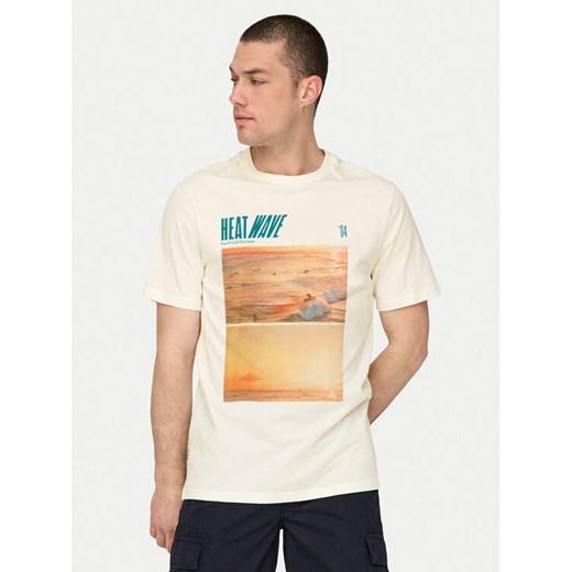 Only & Sons T-Shirt Magdy 22029454 Biały Regular Fit ze sklepu MODIVO w kategorii T-shirty męskie - zdjęcie 183652792