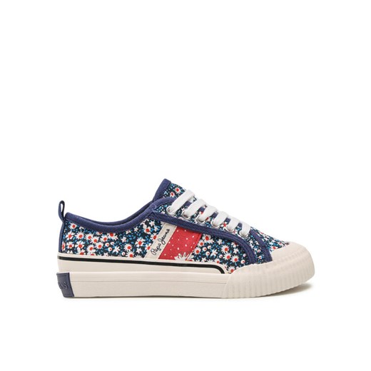 Pepe Jeans Tenisówki Ottis Flower Girl PGS30541 Granatowy ze sklepu MODIVO w kategorii Trampki dziecięce - zdjęcie 183652923