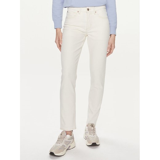 Lee Jeansy Rider 112349001 Biały Straight Fit ze sklepu MODIVO w kategorii Jeansy damskie - zdjęcie 183652973