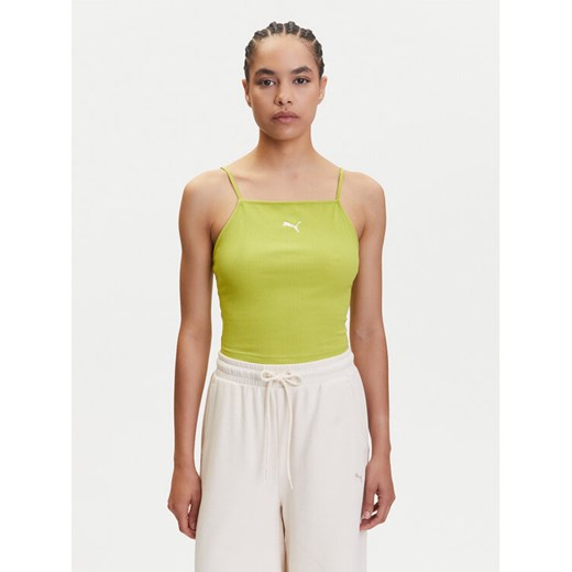 Puma Top Ess 629771 Zielony Slim Fit ze sklepu MODIVO w kategorii Bluzki damskie - zdjęcie 183653000