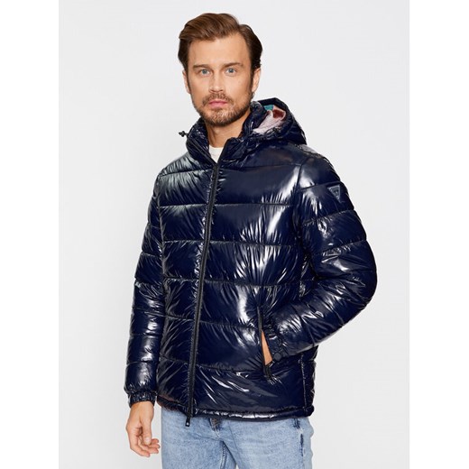 Guess Kurtka puchowa M3BL27 WFP42 Granatowy Regular Fit ze sklepu MODIVO w kategorii Kurtki męskie - zdjęcie 183653040