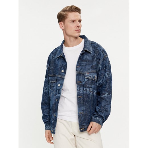 Tommy Jeans Kurtka jeansowa Aiden DM0DM18971 Niebieski Oversize ze sklepu MODIVO w kategorii Kurtki męskie - zdjęcie 183653051