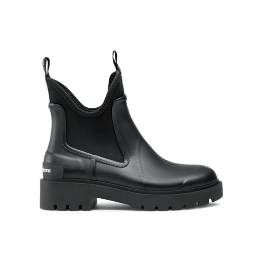 Calvin Klein Jeans Kalosze Mid Rainboot Chelsea YW0YW01034 Czarny ze sklepu MODIVO w kategorii Botki - zdjęcie 183653062