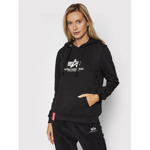 Alpha Industries Bluza New Basic 196032 Czarny Regular Fit ze sklepu MODIVO w kategorii Bluzy damskie - zdjęcie 183653074