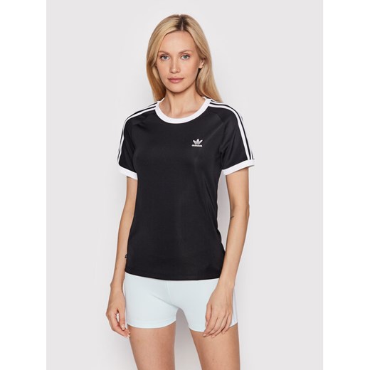 adidas T-Shirt adicolor Classics 3-Stripes HM6411 Czarny Slim Fit ze sklepu MODIVO w kategorii Bluzki damskie - zdjęcie 183653234