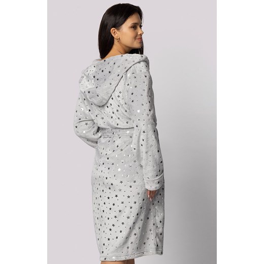 Envie szlafrok damski z kapturem plus size Star, Kolor jasnoszary, Rozmiar 4XL/5XL, Envie ze sklepu Primodo w kategorii Szlafroki damskie - zdjęcie 183657590