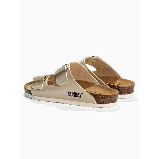 Klapki damskie Sunbay na lato złote bez zapięcia casualowe płaskie 