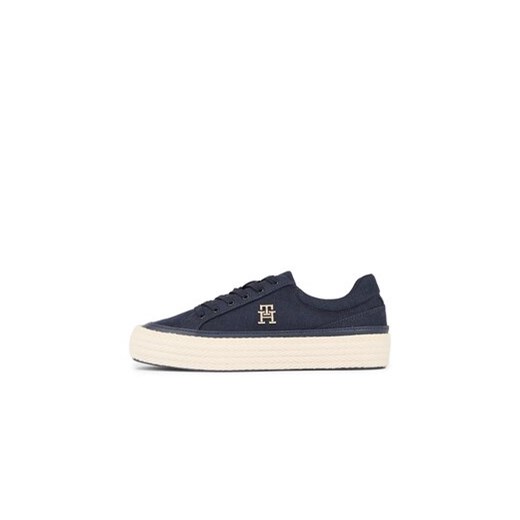 Tenisówki Tommy Hilfiger Vulc Sneaker Linnen FW0FW07673 Granatowy Tommy Hilfiger 38 eobuwie.pl