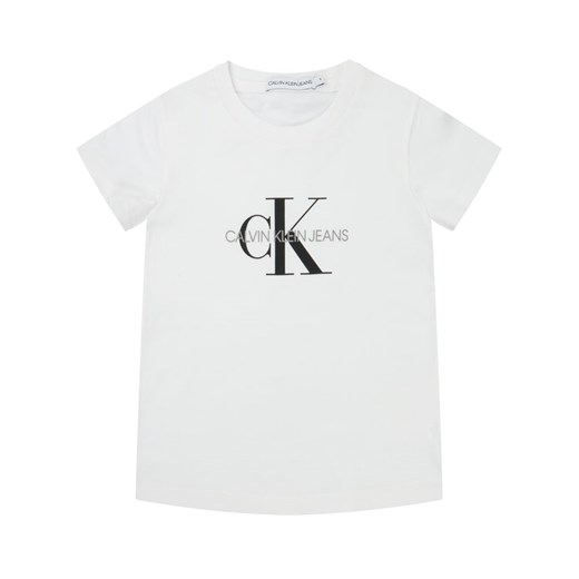 Calvin Klein Jeans T-Shirt Monogram Logo IU0IU00068 Biały Regular Fit 6 MODIVO