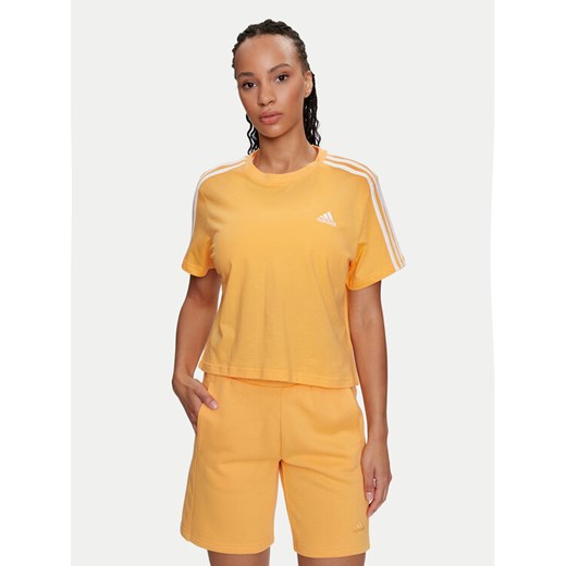 adidas T-Shirt Essentials 3-Stripes IS1575 Żółty Loose Fit XL MODIVO