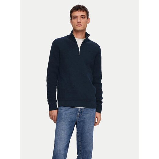 Selected Homme Sweter Dane 16092601 Granatowy Regular Fit ze sklepu MODIVO w kategorii Swetry męskie - zdjęcie 183660274