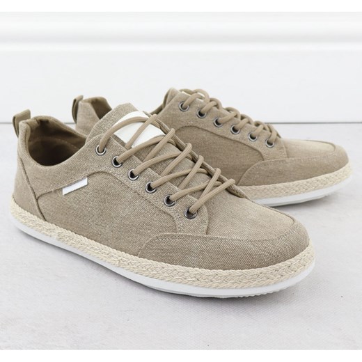 Espadryle męskie Nowacki wiązane jesienne casual z tkaniny
