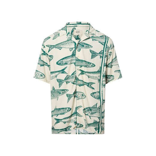 Redefined Rebel Męska koszula casual - RRemy Mężczyźni Modern Fit wiskoza piaskowy wzorzysty ze sklepu vangraaf w kategorii Koszule męskie - zdjęcie 183661552