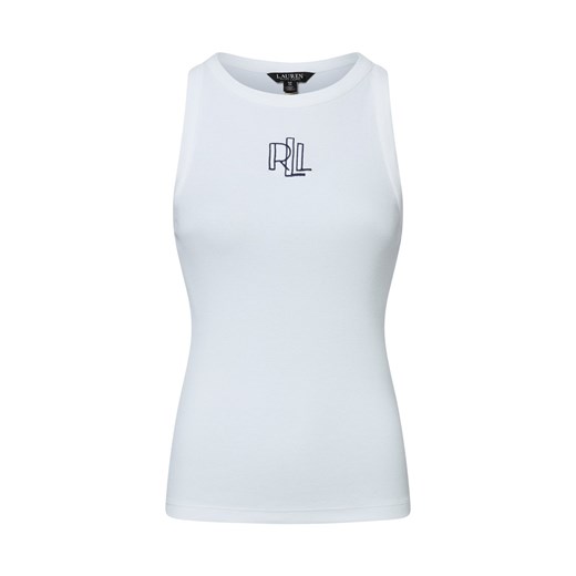 Lauren Ralph Lauren Top damski Kobiety Bawełna biały jednolity ze sklepu vangraaf w kategorii Bluzki damskie - zdjęcie 183661560
