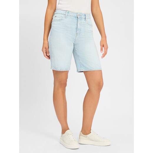 Tommy Hilfiger Damskie dżinsowe szorty bermudy Kobiety Bawełna bielony jednolity ze sklepu vangraaf w kategorii Szorty - zdjęcie 183661573