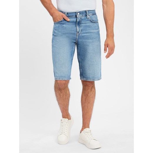 Calvin Klein Jeans Męskie szorty dżinsowe Mężczyźni Bawełna light stone jednolity ze sklepu vangraaf w kategorii Spodenki męskie - zdjęcie 183661574