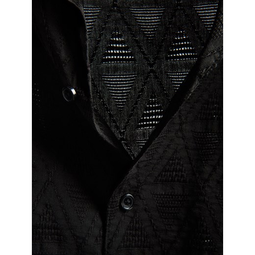 Reserved - Koszula regular fit ze strukturalnej tkaniny - czarny Reserved M Reserved