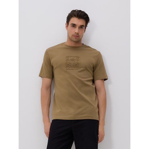 Reserved - T-shirt regular z aplikacją - oliwkowy ze sklepu Reserved w kategorii T-shirty męskie - zdjęcie 183662444