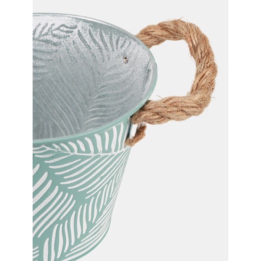 Sinsay - Metalowa doniczka do kwiatów z uchwytami - niebieski Sinsay One Size Sinsay