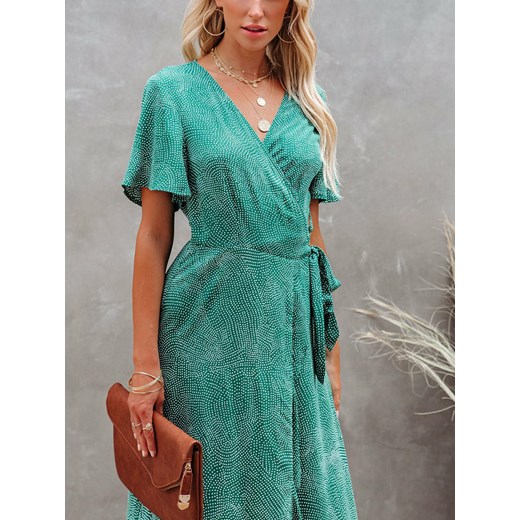 LA Angels Sukienka w kolorze zielono-białym La Angels L wyprzedaż Limango Polska