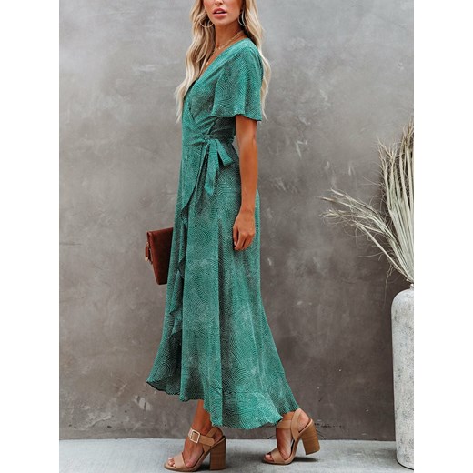 LA Angels Sukienka w kolorze zielono-białym La Angels M okazja Limango Polska