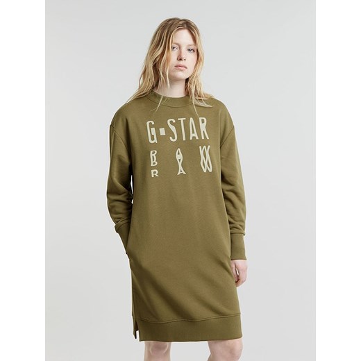 G-Star Sukienka dresowa w kolorze khaki ze sklepu Limango Polska w kategorii Sukienki - zdjęcie 183666644