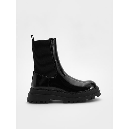 Reserved - Botki z elastyczną cholewką - czarny Reserved 39 Reserved okazja
