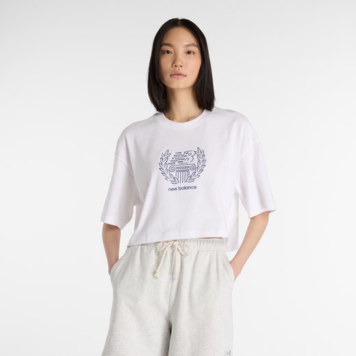 Koszulka damska New Balance WT51935WT – biała ze sklepu New Balance Poland w kategorii Bluzki damskie - zdjęcie 183667593