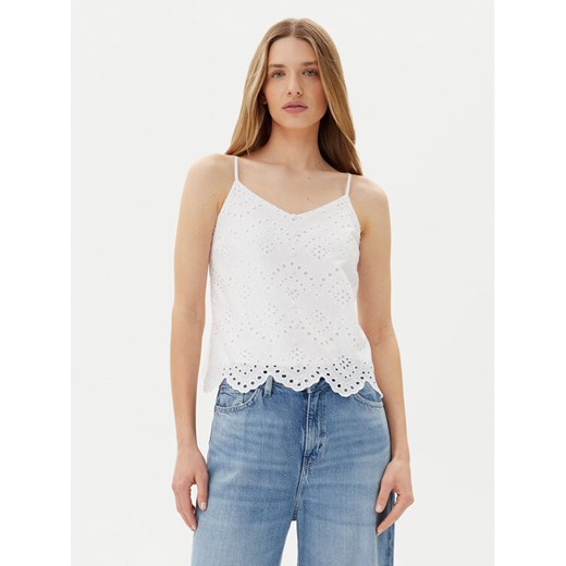 Pieces Top Vilde 17156563 Biały Regular Fit ze sklepu MODIVO w kategorii Bluzki damskie - zdjęcie 183669571