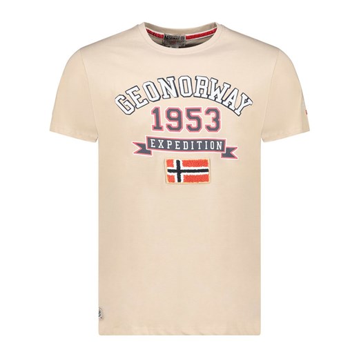 Geographical Norway Koszulka &quot;Jollegio&quot; w kolorze beżowym ze sklepu Limango Polska w kategorii T-shirty męskie - zdjęcie 183675571