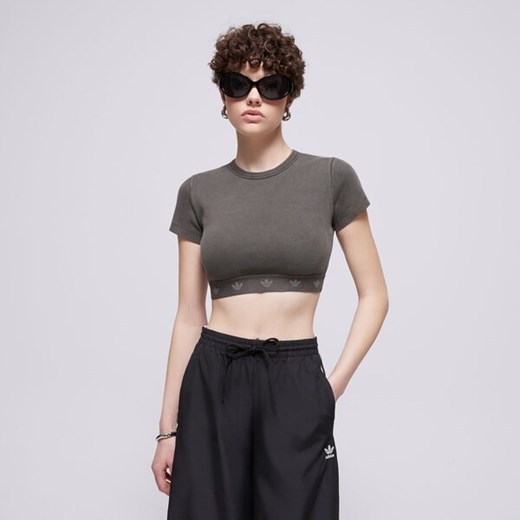ADIDAS T-SHIRT RIB SS TOP ze sklepu Sizeer w kategorii Bluzki damskie - zdjęcie 183675832