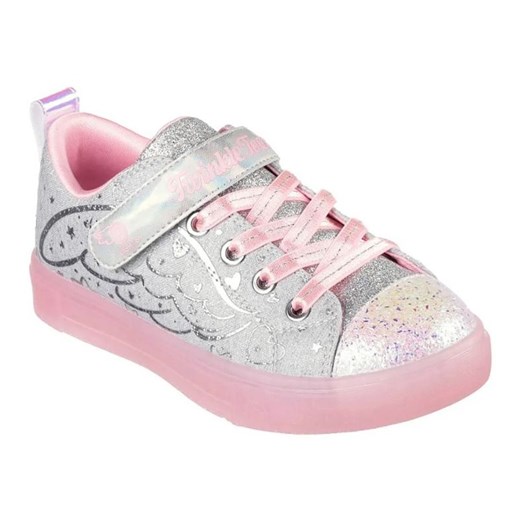 Buty Skechers S Lights Twinkle Sparks Heather Magic 314703L-GYPK srebrny ze sklepu ButyModne.pl w kategorii Trampki dziecięce - zdjęcie 183677643