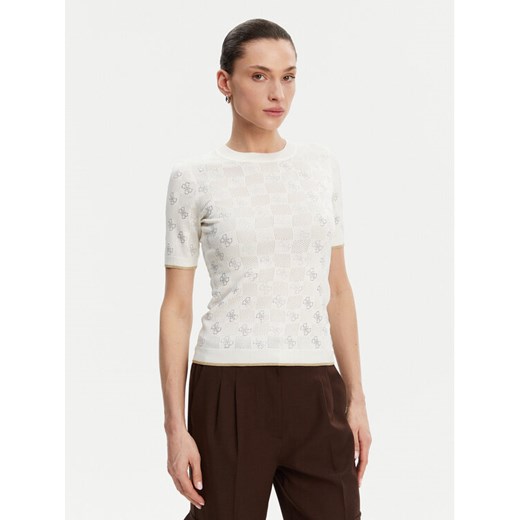Guess Sweter W5GR20 Z3D60 Écru Regular Fit ze sklepu MODIVO w kategorii Swetry damskie - zdjęcie 183678761