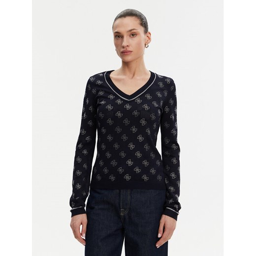 Guess Sweter W5GR07 Z3D60 Granatowy Regular Fit ze sklepu MODIVO w kategorii Swetry damskie - zdjęcie 183678890