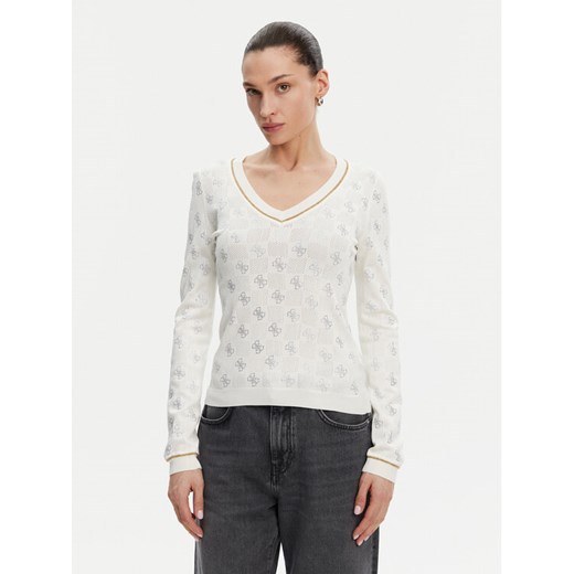 Guess Sweter W5GR07 Z3D60 Beżowy Regular Fit ze sklepu MODIVO w kategorii Swetry damskie - zdjęcie 183678900