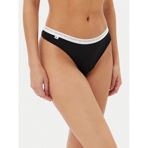 Lacoste Komplet 3 par stringów 8F1341 Czarny ze sklepu MODIVO w kategorii Majtki damskie - zdjęcie 183679032