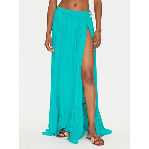 Guess Spódnica maxi E5GD05 WH3X2 Turkusowy Regular Fit ze sklepu MODIVO w kategorii Odzież plażowa - zdjęcie 183679071