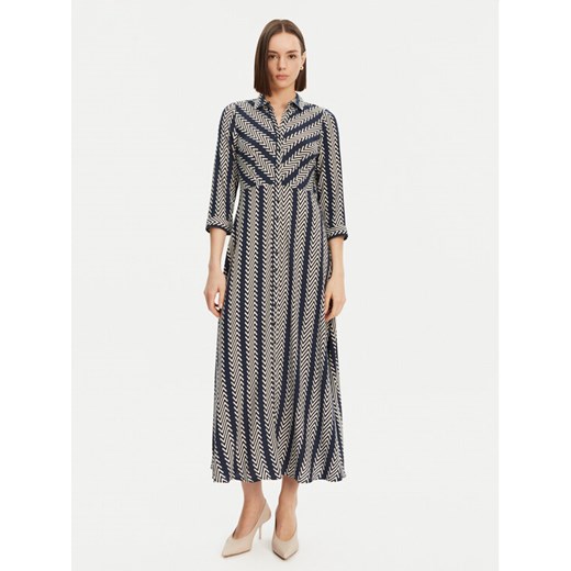 YAS Sukienka koszulowa Savanna 26022663 Granatowy Loose Fit ze sklepu MODIVO w kategorii Sukienki - zdjęcie 183679222