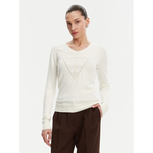Guess Sweter W5GR19 Z2NQ2 Écru Regular Fit ze sklepu MODIVO w kategorii Swetry damskie - zdjęcie 183679230