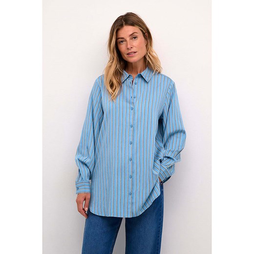 Koszula damska niebieska Cream casualowa z kołnierzykiem 